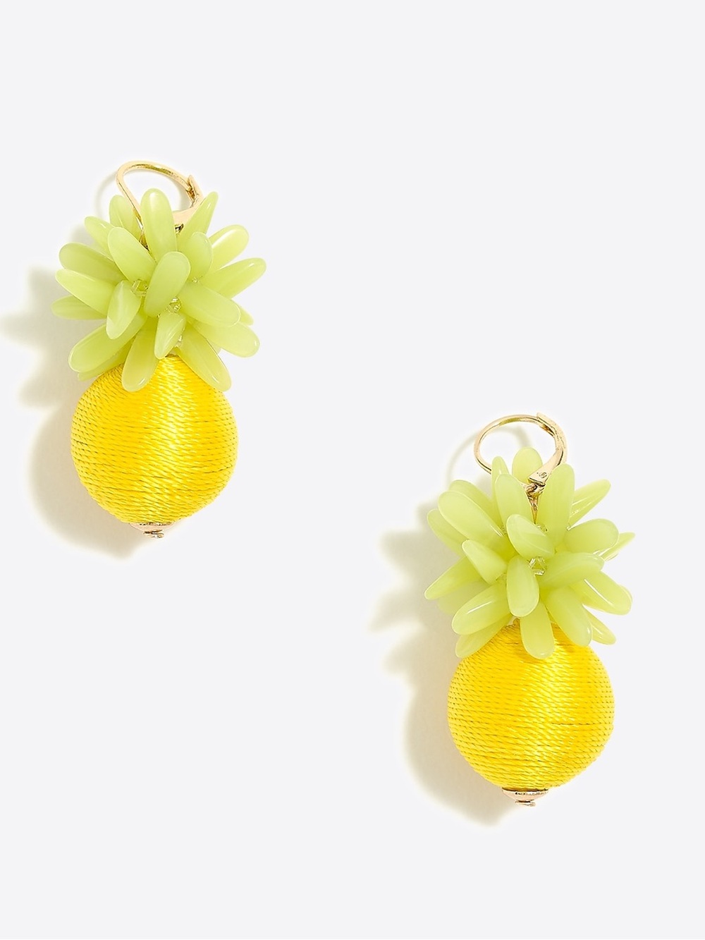 J CREW Pineapple Thread Drop Earrings, EUC